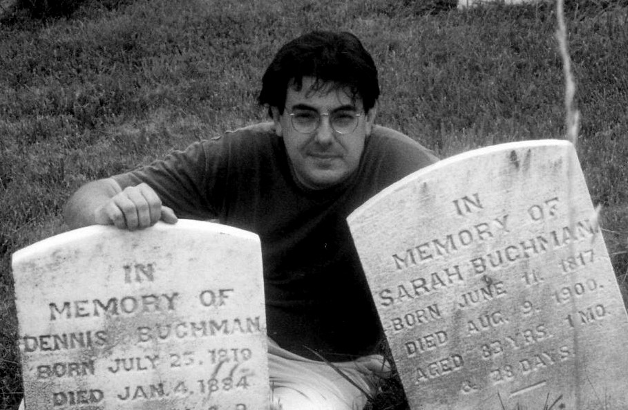 Joseph Buchman at the Indianland, PA gravesite of his great-grandparents